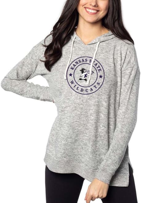Womens Grey K-State Wildcats Tunic Hooded Sweatshirt