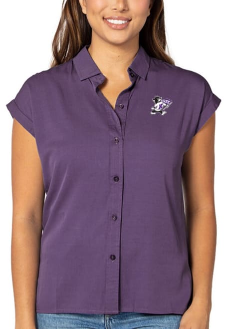 K-State Wildcats Lux Rayon Woven Short Sleeve T-Shirt