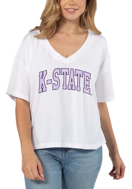 K-State Wildcats Burnout Jersey Short Sleeve T-Shirt - White