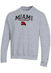 Main image for Mens Miami RedHawks Grey Champion Grandma Script Powerblend Crew Sweatshirt