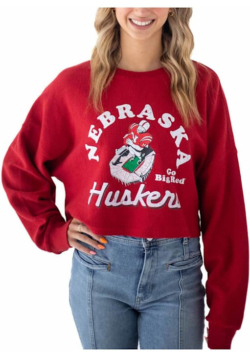 Gameday Social Womens RED Nebraska Cornhuskers Archival Cropped