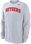 Main image for Mens Rutgers Scarlet Knights White Nike Club Fleece Crew Sweatshirt