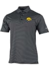 Main image for Mens Iowa Hawkeyes Black Columbia Heat Seal Double Hit Short Sleeve Polo Shirt
