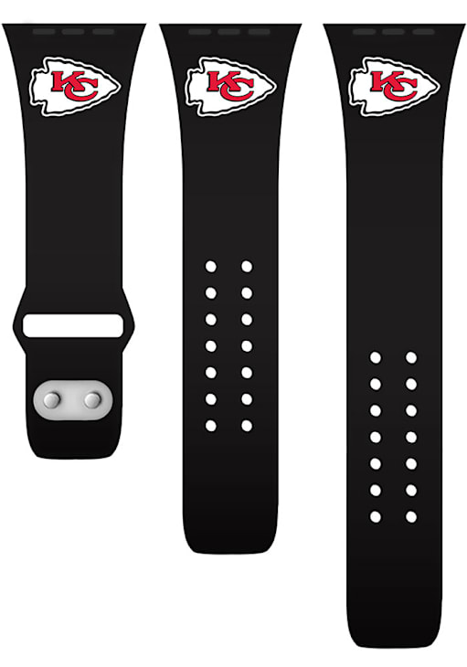 Kansas City Chiefs BLACK Silicone Sport Apple Watch Band 86950042