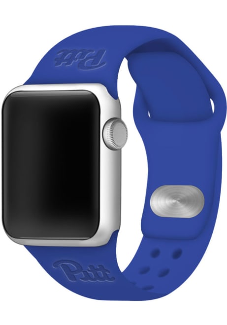 Debossed Silicone Apple Pitt Panthers Mens Watch Band - Blue