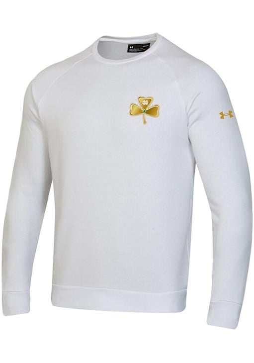 Under Armour Notre Dame Fighting Irish Mens White Football Freeman Emerald Shillelagh Shamrock Lon..