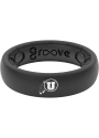 Utah Utes Womens Groove Life Thin White Logo Silicone Ring - Black