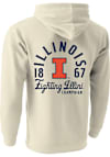 Main image for Mens Illinois Fighting Illini Oatmeal  Mascot Overlay Hooded Sweatshirt