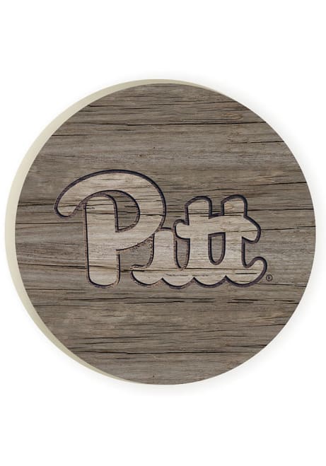 Brown Pitt Panthers 2 Pack Wood Grain Logo Car Coaster
