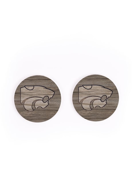 Purple K-State Wildcats Woodgrain Car Coaster