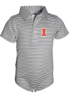 Main image for Baby Charcoal Illinois Fighting Illini Carson Striped Short Sleeve One Piece Polo