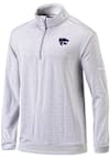 Main image for Mens K-State Wildcats Grey Columbia Heat Seal Omni Wick Even Lie Qtr Zip Pullover