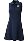 Main image for Womens Michigan Wolverines Navy Blue Columbia Heat Seal Match Short Sleeve Dress