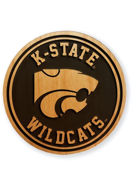 K-State Wildcats Brown Wood Magnet