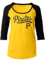 Pittsburgh Pirates Womens Athletic Gold Scoop Neck Tee