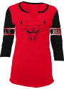 Chicago Bulls Womens Red Slub Women's V-Neck