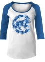 Chicago Cubs Womens Tonal White Scoop Neck Tee