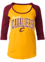 Cleveland Cavaliers Womens Athletic Gold Scoop Neck Tee