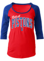 Detroit Pistons Womens Athletic Red Scoop Neck Tee