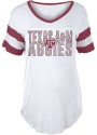 Texas A&M Aggies Womens White Boyfriend Sleeve Stripes T-Shirt