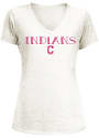 Cleveland Indians Womens White Glitter Pink Wordmark T-Shirt