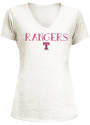 Texas Rangers Womens White Glitter Pink Wordmark T-Shirt