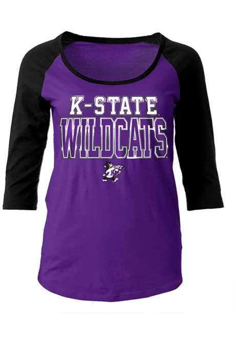 Womens K-State Wildcats Purple New Era Foil Raglan LS Tee