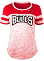 Chicago Bulls Womens Athletic Space Dye Rhinestone T-Shirt - Red