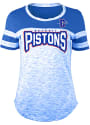 Detroit Pistons Womens Athletic Space Dye Rhinestone T-Shirt - Blue