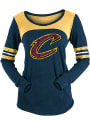 Cleveland Cavaliers Womens Triblend Contrast Yoke Scoop Neck T-Shirt - Navy Blue
