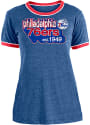 Philadelphia 76ers Womens Triblend Ringer Crew Neck T-Shirt - Blue
