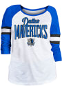 Dallas Mavericks Womens Slub Glitter 3/4 Scoop Neck T-Shirt - White