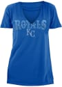 Kansas City Royals Womens Athletic Raw Edge T-Shirt - Blue