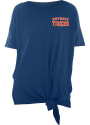 Detroit Tigers Womens Slub Side Tie T-Shirt - Navy Blue