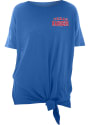 Texas Rangers Womens Slub Side Tie T-Shirt - Blue