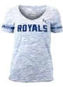 Kansas City Royals Womens Novelty Space Dye V T-Shirt - Blue