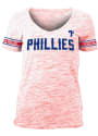 Philadelphia Phillies Womens Novelty Space Dye V T-Shirt - Red