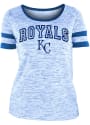 Kansas City Royals Womens Novelty Space Dye Scoop T-Shirt - Blue