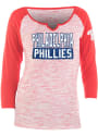 Philadelphia Phillies Womens Novelty Space Dye Raglan T-Shirt - Red