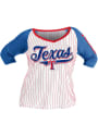 Texas Rangers Womens Plus Pinstripe Raglan T-Shirt - White