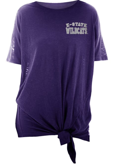 K-State Wildcats Purple New Era Slub Side Tie Short Sleeve T-Shirt