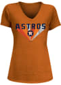 Houston Astros Womens Far Out Triblend V T-Shirt - Orange