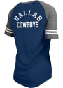 Dallas Cowboys Womens New Era Lace Up Raglan T-Shirt - Navy Blue