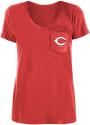 Cincinnati Reds Womens Washed T-Shirt - Red