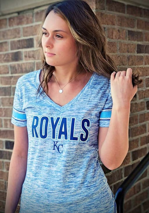 New Era Kansas City Royals Womens ROYAL Novelty Detail T-Shirt