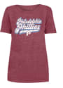 Philadelphia Phillies Womens Cooperstown T-Shirt - Burgundy