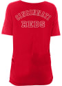 Cincinnati Reds Womens Rayon Slub Knot Scoop T-Shirt - Red
