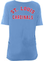 St Louis Cardinals Womens Cooperstown Rayon Slub Knot Scoop T-Shirt - Light Blue