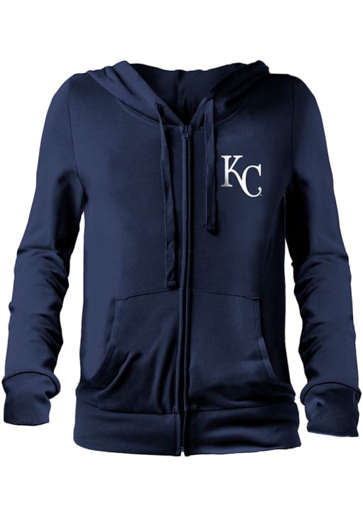 New Era Kansas City Royals Womens Navy Blue Fleece Long Sleeve Full Zip Jacket