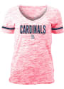St Louis Cardinals Womens Novelty Space Dye Stripe V T-Shirt - Red